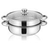 Stainless Steel Stack and Steam Pot Set with Lid 2 Tier Steamer Pot Steaming Cookware for Kitcken Cooking (only pick up)