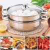 Stainless Steel Stack and Steam Pot Set with Lid 2 Tier Steamer Pot Steaming Cookware for Kitcken Cooking (only pick up)