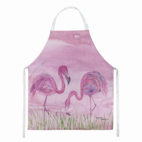 Painted/art Apron (Color: Flamingos, size: 31 x 27)