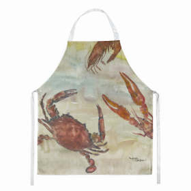 Yellow Sky Apron (Color: Crab/Shrimp/Oyster, size: 31 x 27)