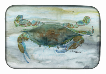 Watercolor Dish Drying Mat (Color: Crab a leg up, size: 14 x 21)