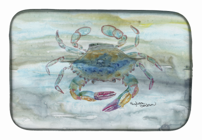 Watercolor Dish Drying Mat (Color: Female Blue Crab, size: 14 x 21)