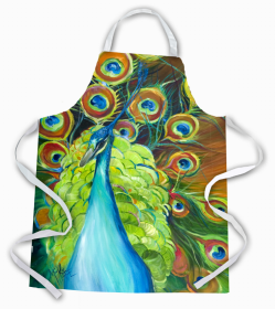 Bird Apron (Color: Animals/Birds/Bird - Peacock, size: 31 x 27)