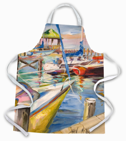 Beach Apron (Color: Beach/Beach and Lake Scenes/Sailboats, size: 31 x 27)