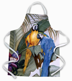 Bird Apron (Color: Animals/Birds/Bird - Parrot, size: 31 x 27)