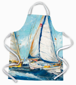 Beach Apron (Color: Beach/Beach and Lake Scenes/Sailboats 1, size: 31 x 27)