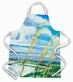 Beach Apron (Color: Beach/Beach and Lake Scenes/Sea Oats, size: 31 x 27)