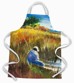 Beach Apron (Color: Beach/Beach and Lake Scenes/Fisherman, size: 31 x 27)